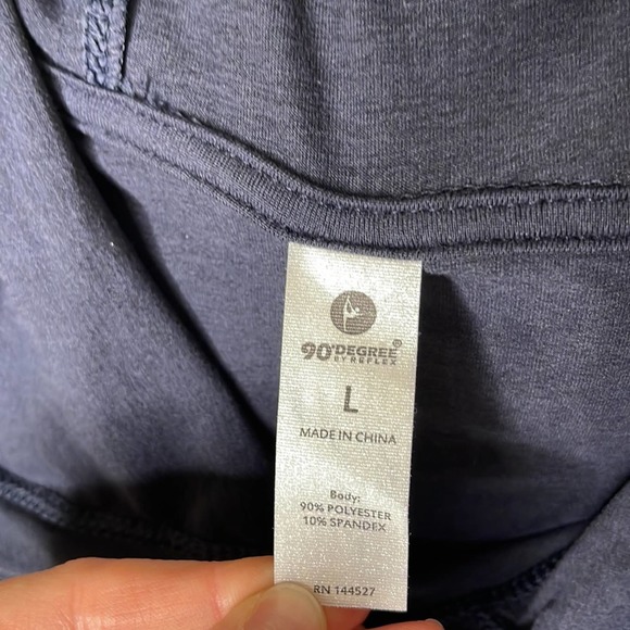 NWT 90 Degree by Reflex Women's Long Sleeve Hoodie Navy Large - Picture 4 of 6